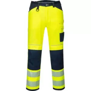 Image of Portwest PW34 Hi Vis Work Trousers Yellow / Navy 28" 29"