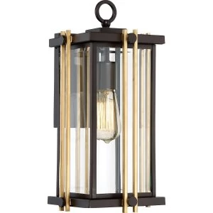 image of 1 Light Medium Wall Lantern - Bronze Finish, E27