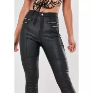 image of Missguided Tall Vice Coated Skinny Jean - Black