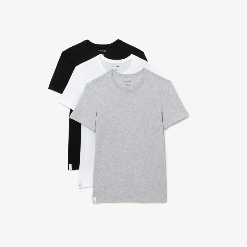Image of Lacoste Mens Underwear Knit T-Shirt White/Silver male XS
