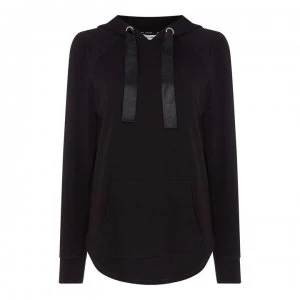 image of DKNY Satin Cord Hooded Pull Over - Black