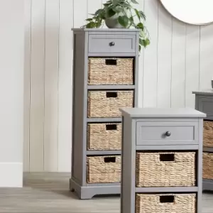 Image of Pacific Devonshire 5 Drawer Chest, Grey Painted Pine Grey