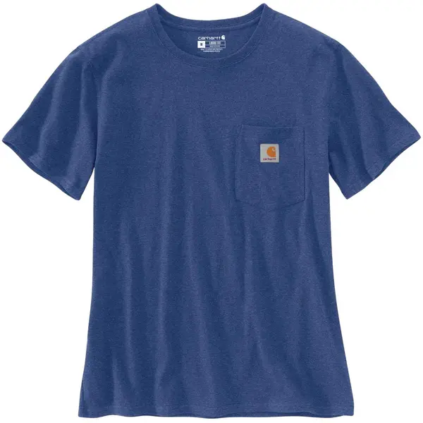 Image of Carhartt Workwear Pocket Womens T-Shirt, blue, Size S