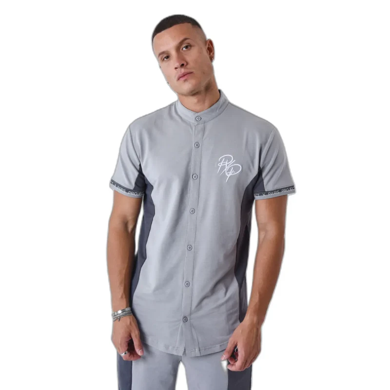 Image of Project X Paris Mao collar shirt Project X Paris Gris Male S 2310053_GY2