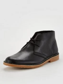 Image of OFFICE Baker Leather Desert Boots - Black, Size 10, Men