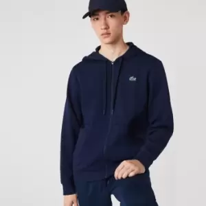Image of Mens Lacoste SPORT Mesh Panels Hoodie Size 2 - XS Navy Blue