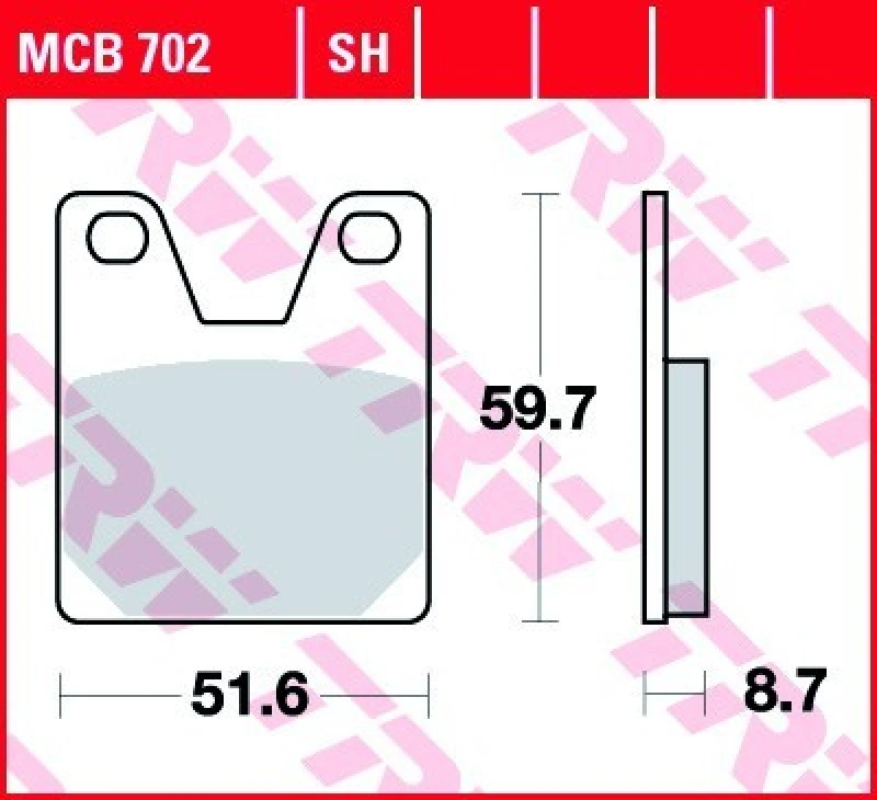 Image of TRW Lucas Brake pad MCB702