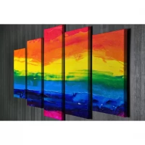Image of BC93 Multicolor Decorative Canvas Painting (5 Pieces)