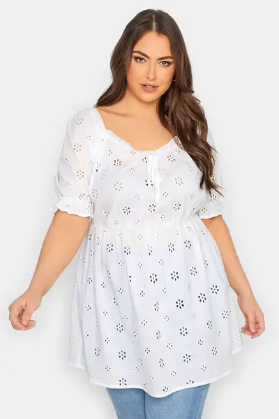 Image of Yours Peplum Top White