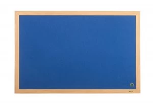 Image of Bi-Office Earth-It Blue Felt Ntcbrd Oak Frame 180x120cm