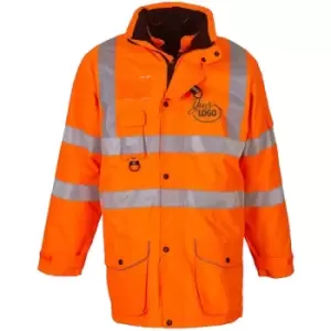 Image of Yoko Hi Vis Multi-Function Breathable & Waterproof 7-In-1 Jacket (3XL) (Hi Vis Orange) - Hi Vis Orange