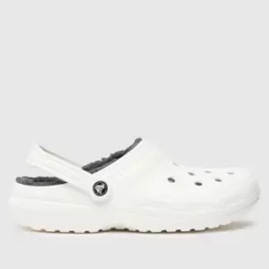 Crocs White & Grey Classic Lined Clog Sandals