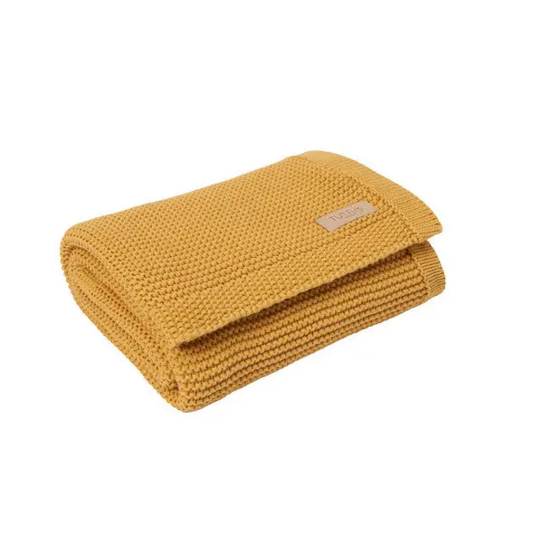 image of Tutti Bambini Chunky Knitted Baby Blanket - Ochre