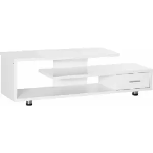 Image of HOMCOM TV Stand for TVs up to 45" TV Cabinet W/ Storage Drawer High Gloss White - White