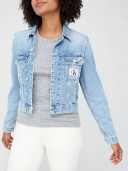 Image of Calvin Klein Jeans 90S Crop Trucker Jacket - Blue