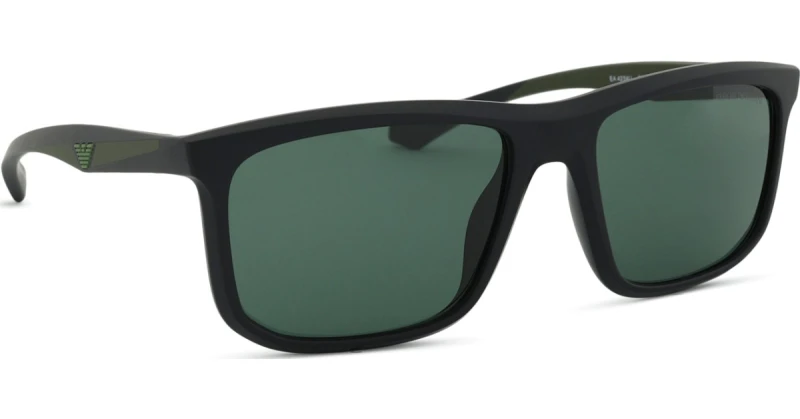 Image of Emporio Armani Man Emporio Armani EA4234U 500171 Sunglasses Injected Black Green Squared Normal Black Sunglasses Man Injected