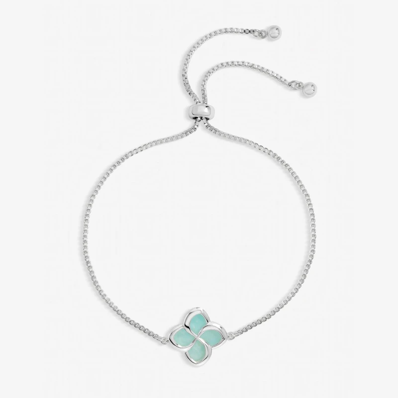 Image of Inicio Sterling Silver Plated Turquoise Clover Bracelet Chain Bracelets One Size Silver 73784111000
