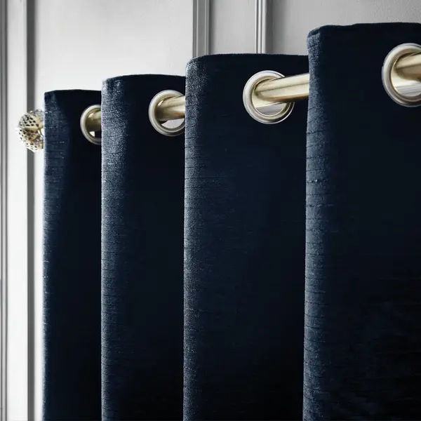Image of Hyperion Hyperion Selene Chenille Curtain - Navy - 229X183cm