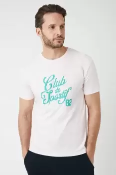 image of Pink Short Sleeve Club De Sportif Print T-Shirt