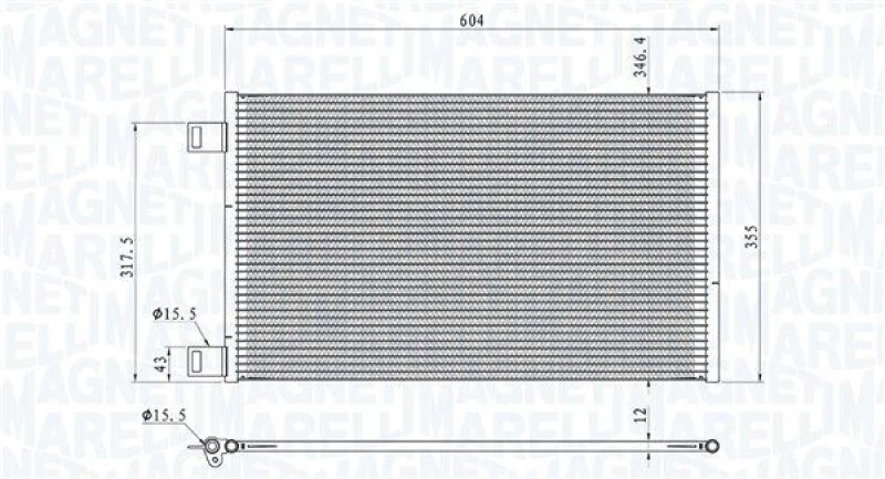 Image of MAGNETI MARELLI Air conditioning condenser MAGNETI MARELLI 350203860000