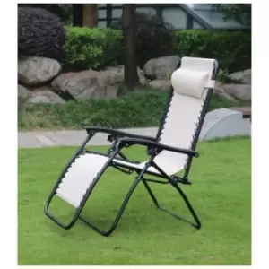 Image of Redwood Textilene Reclining Chair, Beige