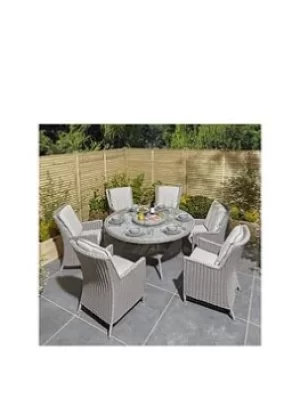 Image of Rowlinson Prestbury 6 Seater Dining Set Natural Stone