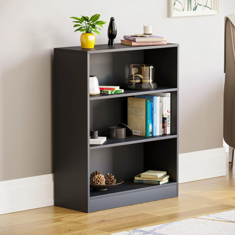 Image of Lassic Vida Designs Cambridge 3 Tier Low Bookcase Black unisex 3 Tier