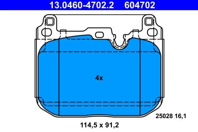 Image of Brake pad set ATE 13.0460-4702.2
