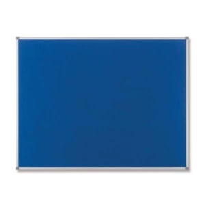 image of Nobo Classic 1200 x 900mm Noticeboard with Blue Felt Surface Aluminium Frame and Wall Fixing Kit