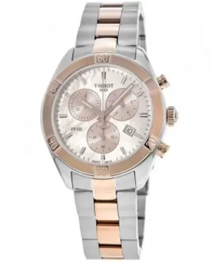 image of Tissot PR 100 Sport Chic Pink Mother of Pearl Chronograph Dial Stainless Steel Womens Watch T101.917.22.151.00 T101.917.22.151.00