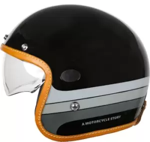 Image of Helstons Mora Carbon Jet Helmet, black, Size 2XL, black, Size 2XL