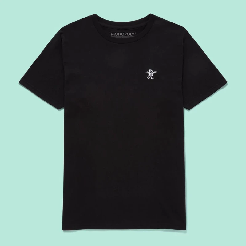 Image of Monopoly Mr Monopoly Embroidered T-Shirt - Black - S