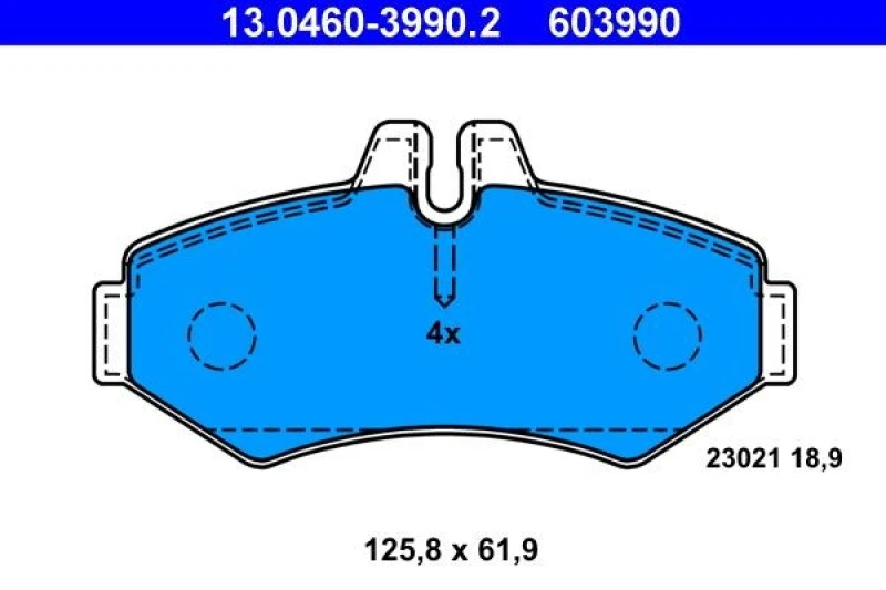 Image of ATE 13.0460-3990.2 Brake pad set excl. wear warning contact Brake Pad Set,disc brake (402)