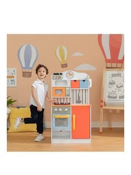 image of Teamson Kids Little Chef Florence Classic Play Kitchen - Coral Red / Twilight