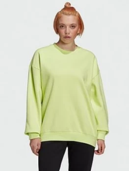Image of adidas Originals Oversized Sweater, Yellow, Size 22, Women