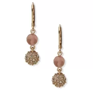 Image of Ladies Anne Klein Jewellery PE LEVBCK DBLDROP W FIREBALL-GLD/CHERRY QTZ/CRY Watch