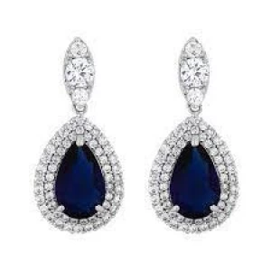Image of Jon Richard Silver Plated Cubic Zirconia Navette Fan Earring
