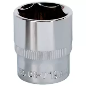 image of Sealey SP3819 Walldrive Socket 19mm 3/8"sq Drive Fully Polished