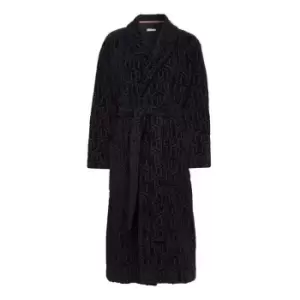 image of Tommy Bodywear Allover Logo Bathrobe - Blue