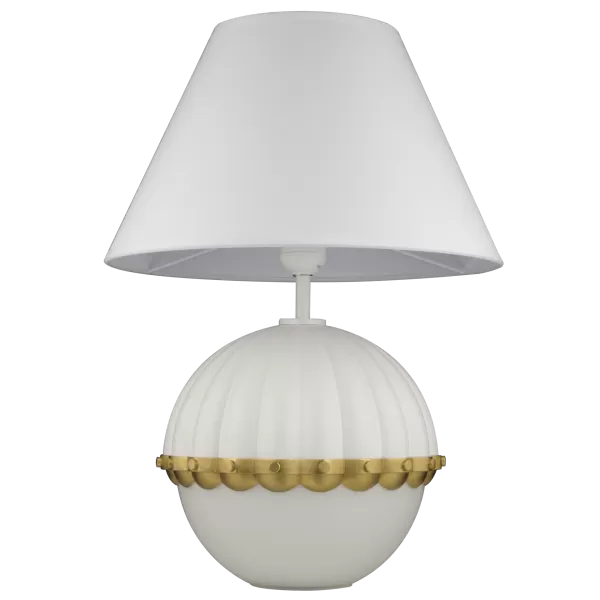 image of Pralines Table Lamp With Round Tapered Shade White, E27