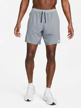 Image of Nike Run Dry Fit 2-in-1 7" Flex Stride Short, Grey, Size 2XL, Men