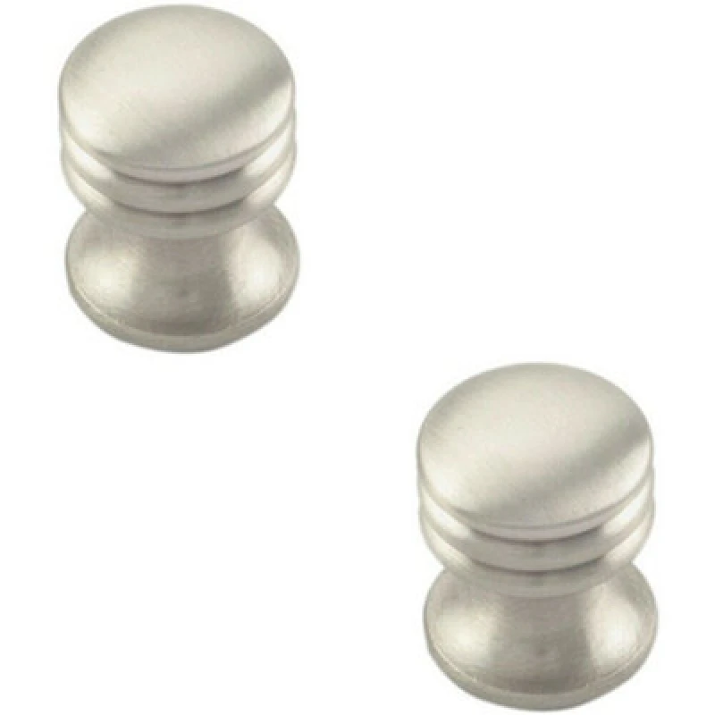 Image of Loops 2x One Piece Textured Cupboard Door Knob 15.5mm Diameter Satin Nickel Metallics unisex