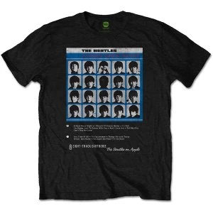 Image of The Beatles - Hard Days Night 8 Track Unisex Large T-Shirt - Black