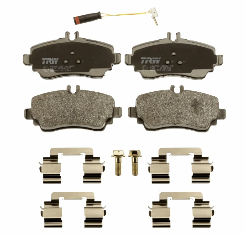 Image of TRW GDB1480 Brake pad set incl. wear warning contact, with accessories Brake Pad Set,disc brake (402)