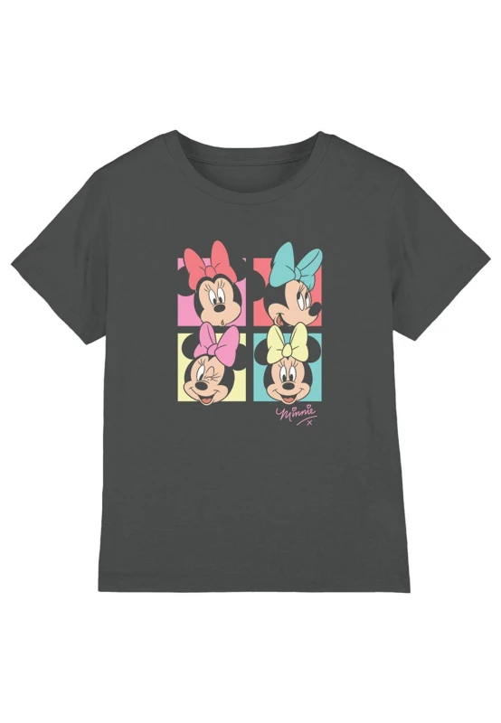 Image of Minnie Mouse Minnie Mouse Bows T-Shirt Charcoal Charcoal