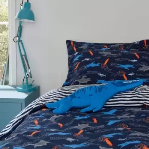 Image of Joules Sea Monsters Single Duvet Cover Set, Navy