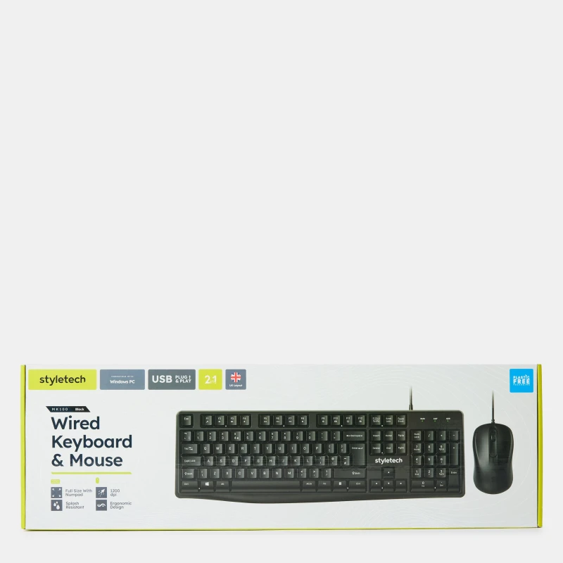 Image of Stealth Wired Keyboard Mouse STY-MK100