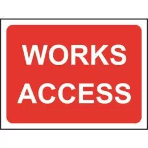 Image of Zintec 1050 x 750mm Works Access Road Sign (no frame)