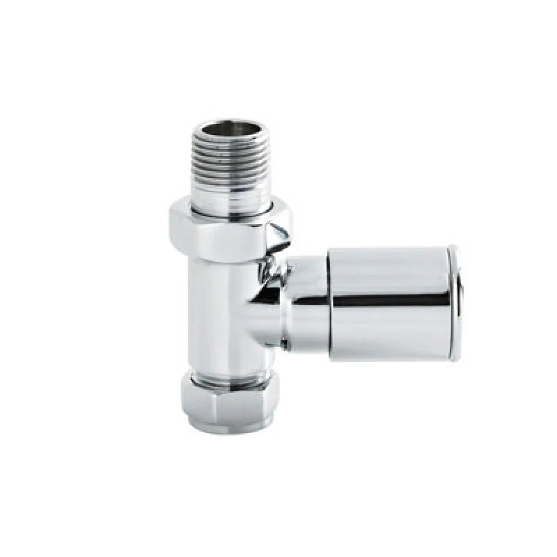 Image of Balterley Straight Round Modern Radiator Valves Sold in Pairs Chrome Silver unisex