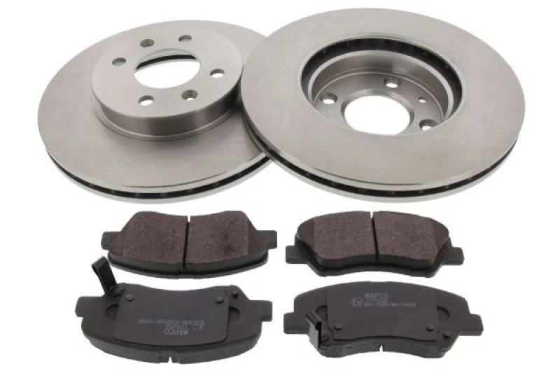 Image of MAPCO 47597 Brake disc and pads set Front Axle, Brake Disc Type: Vented, with acoustic wear warning, with anti-squeak plate Brake Set,disc brakes (34